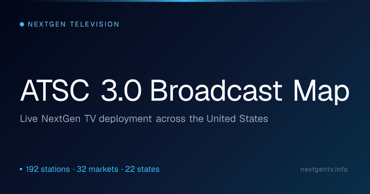 NextGen TV — ATSC 3.0 Broadcast Map of the United States